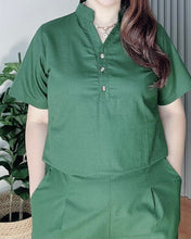 Load image into Gallery viewer, *Justine Green Premium Linen Coordinates 0020