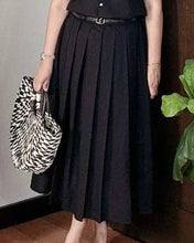 Load image into Gallery viewer, *Beatriz Skirt Premium Linen Black  0001