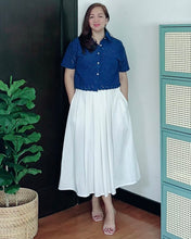 Load image into Gallery viewer, *Beatriz Skirt Premium Linen White  0003