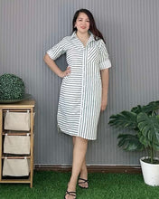 Load image into Gallery viewer, Sale! Lara Striped Green Dress 0074