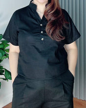 Load image into Gallery viewer, *Justine Black Premium Linen Coordinates 0018