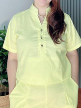 Load image into Gallery viewer, *Justine Yellow Premium Linen Coordinates 0019