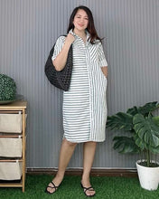 Load image into Gallery viewer, Sale! Lara Striped Green Dress 0074