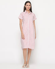 Load image into Gallery viewer, Sale! Eunice Striped Red Dress 0018