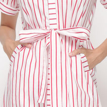 Load image into Gallery viewer, Sale! Eunice Striped Red Dress 0018