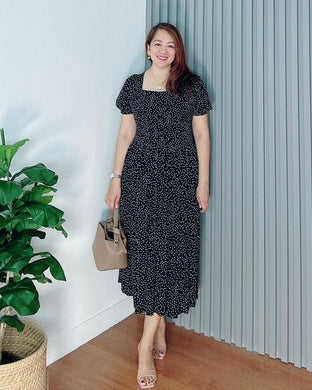 *Aubrey Polka Black Dress 0131