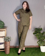 Load image into Gallery viewer, Heart Premium Linen Army Green Coordinates 0093