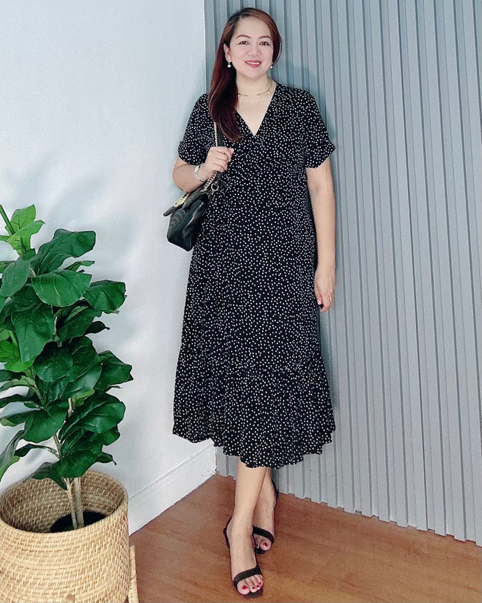 Mara Polka Overlap Dress 0001