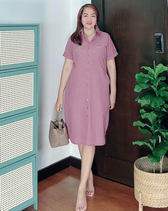 *Nicole Plain Mauve Dress 0114