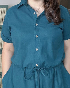 *Dahna Plain Blue Green Dress 0333