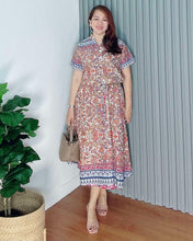 Load image into Gallery viewer, *Donna Printed Drawstring Dress 0366