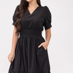 Sigrid Maxi Plain Black  Dress 0048