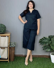 Load image into Gallery viewer, Ada Plain Navy Blue Premium Linen Coordinates 0013