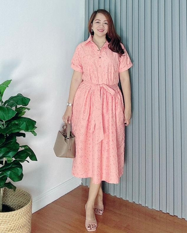 *Ara Eyelet Peach Dress 0002