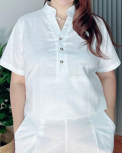 *Justine White Premium Linen Coordinates 0016