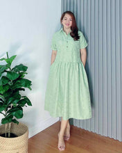 Load image into Gallery viewer, *Ara Eyelet Sage Dress 0005