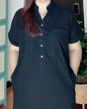 Load image into Gallery viewer, *Ivy Plain Black Dress 0001