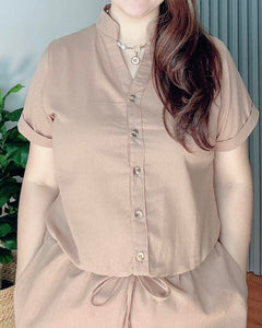*Zoe Plain Brown Dress 0006
