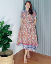 Load image into Gallery viewer, *Donna Printed Drawstring Dress 0366