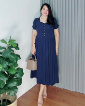 Load image into Gallery viewer, *Aubrey Navy Blue Plain Dress 0173