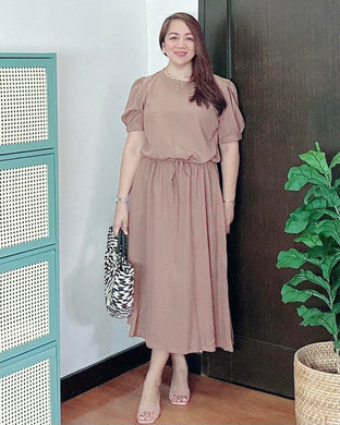 *Alexa Plain Brown Dress 0067
