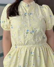 Load image into Gallery viewer, Bianca Yellow Eyelet  Midi Dress 0203