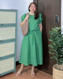 Alexa Plain Green Dress 0038