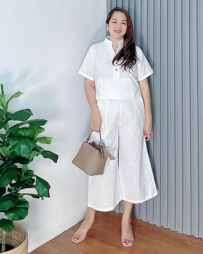 *Justine White Premium Linen Coordinates 0016