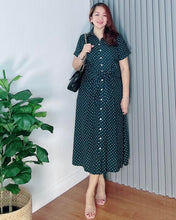 Load image into Gallery viewer, *Julia Maxi Polka Emerald Green Dress 0024