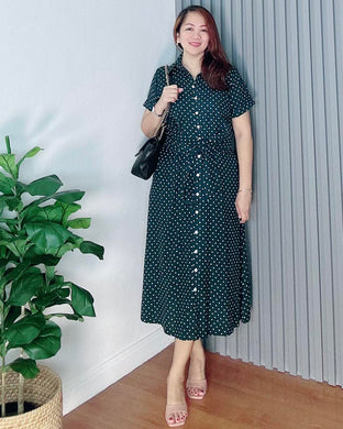 *Julia Maxi Polka Emerald Green Dress 0024