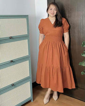 Load image into Gallery viewer, Sigrid Maxi Plain Rust Orange Dress 0067