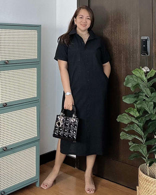 Nica Plain Black Dress  0087