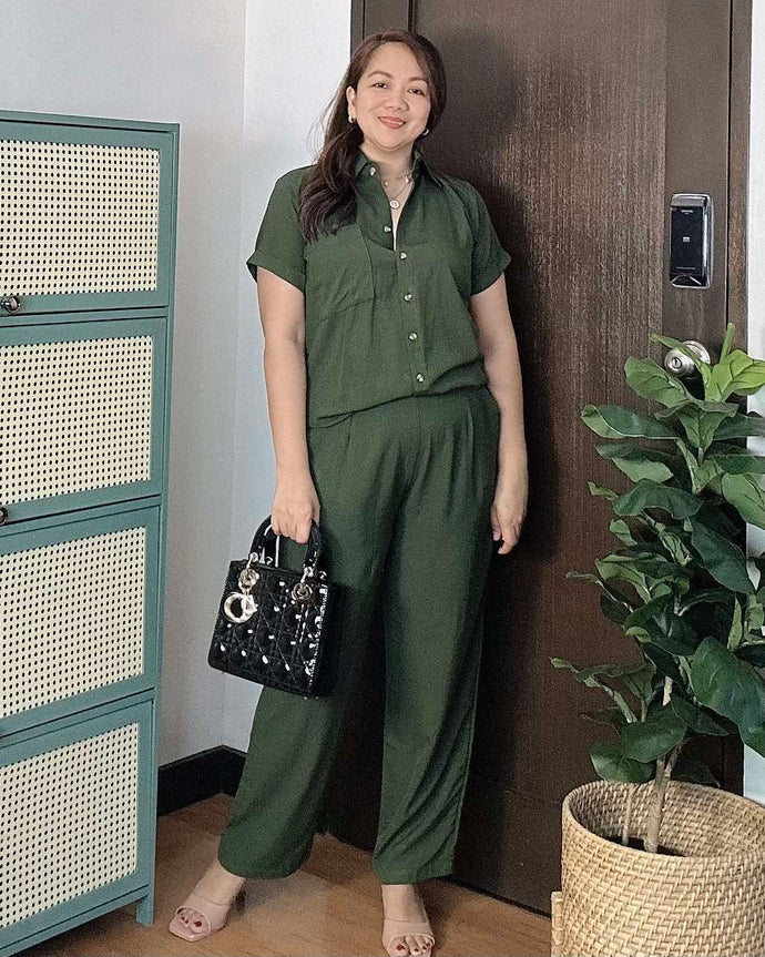 Heart Plain Army Green Coordinates 0109