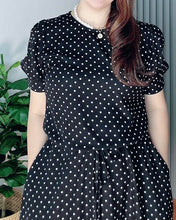 Load image into Gallery viewer, *Alexa Polka Black Dress 0076