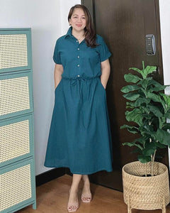 *Dahna Plain Blue Green Dress 0333