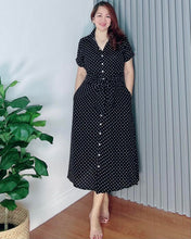 Load image into Gallery viewer, *Julia Maxi Polka Black Dress 0021