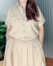 Load image into Gallery viewer, Trisha Mocha Premium Linen  Top and Skirt Coordinates 0022