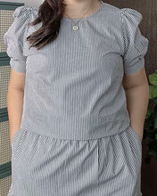 Load image into Gallery viewer, Lana Striped Gray Top and Skirt 0033