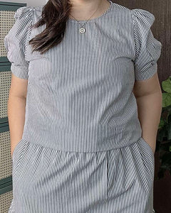 Lana Striped Gray Top and Skirt 0033