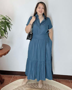 Lysa Plain Maxi Soft Denim Dress 0001