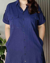 Load image into Gallery viewer, *Elena Plain Blue Dress 0097