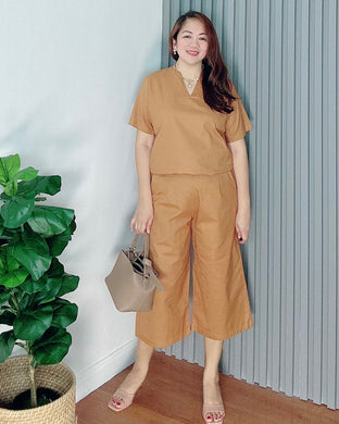 *Ada Plain Rust Premium Linen Coordinates 0038
