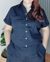 Load image into Gallery viewer, *Monique Premium Linen Dark Navy Blue  Coordinates  0014