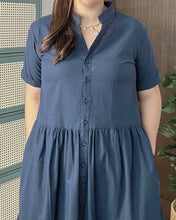 Load image into Gallery viewer, Pia Plain Navyblue Dress 0247