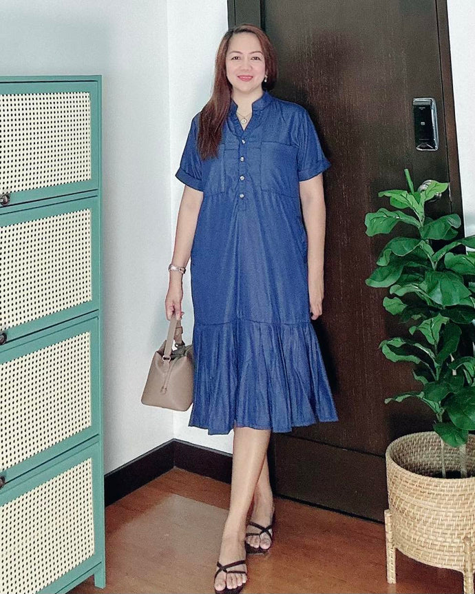 *Ivy Plain Denim Dress 0002