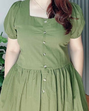 Load image into Gallery viewer, *Aubrey Plain Olive green Dress 0138