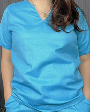 Load image into Gallery viewer, Ada Plain Sky Blue Premium Linen Coordinates 0016