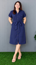 Load image into Gallery viewer, *Elena Plain Blue Dress 0097