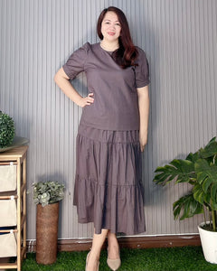 Lana Premium Linen Gray Top and Skirt 0011