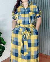 Load image into Gallery viewer, *Elena Checkered Dress 0100